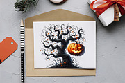 Halloween Black and White Watercolor, an Illustration by RobertsArt (Thumbnail 3 of 7)
