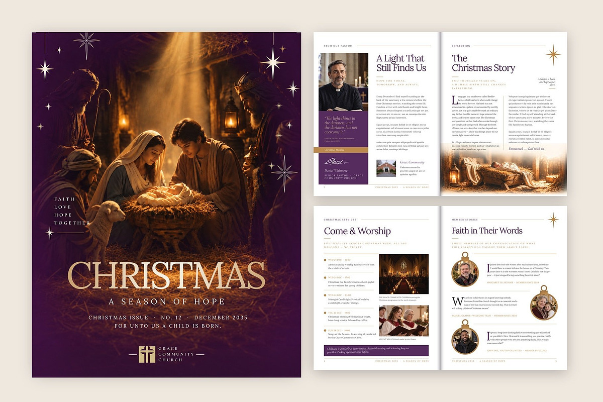 Christmas Church Magazine Template, a Brochure Template by BrandPacks (Photo 1 of 5)