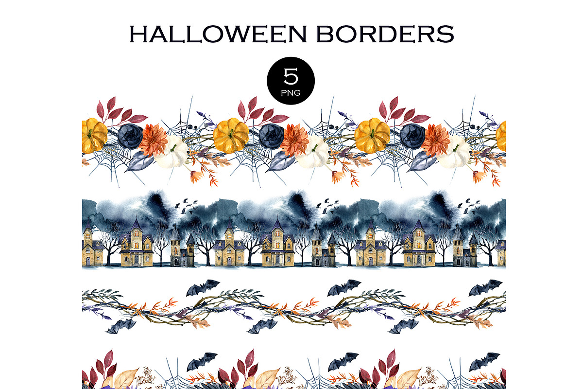 Watercolor Gothic Halloween, a Decorative Illustration by Elena Dorosh (Photo 9 of 12)