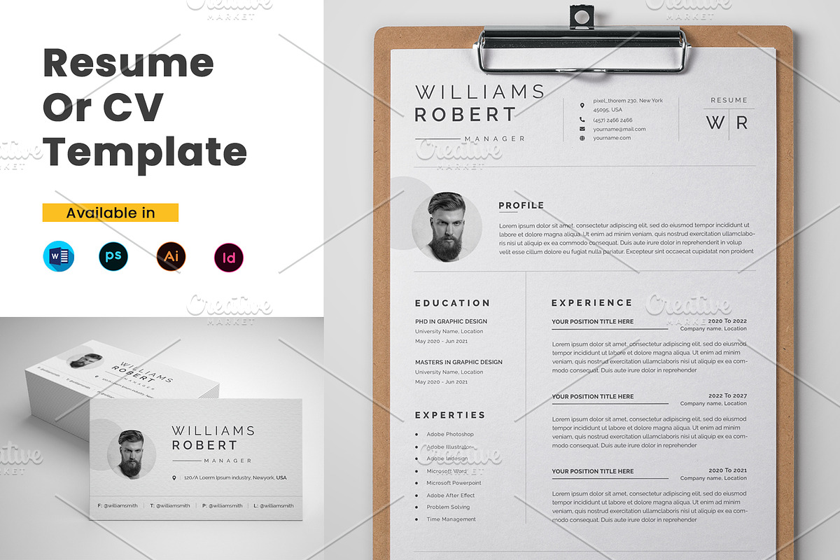 Resume Template / CV, a Resume Template by pixel_studio (Photo 1 of 4)