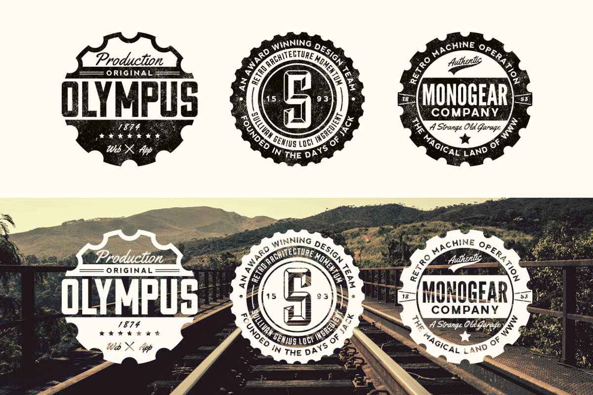Vintage Gear Badges, a Branding & Logo Template by Yusof Mining (Photo 2 of 5)