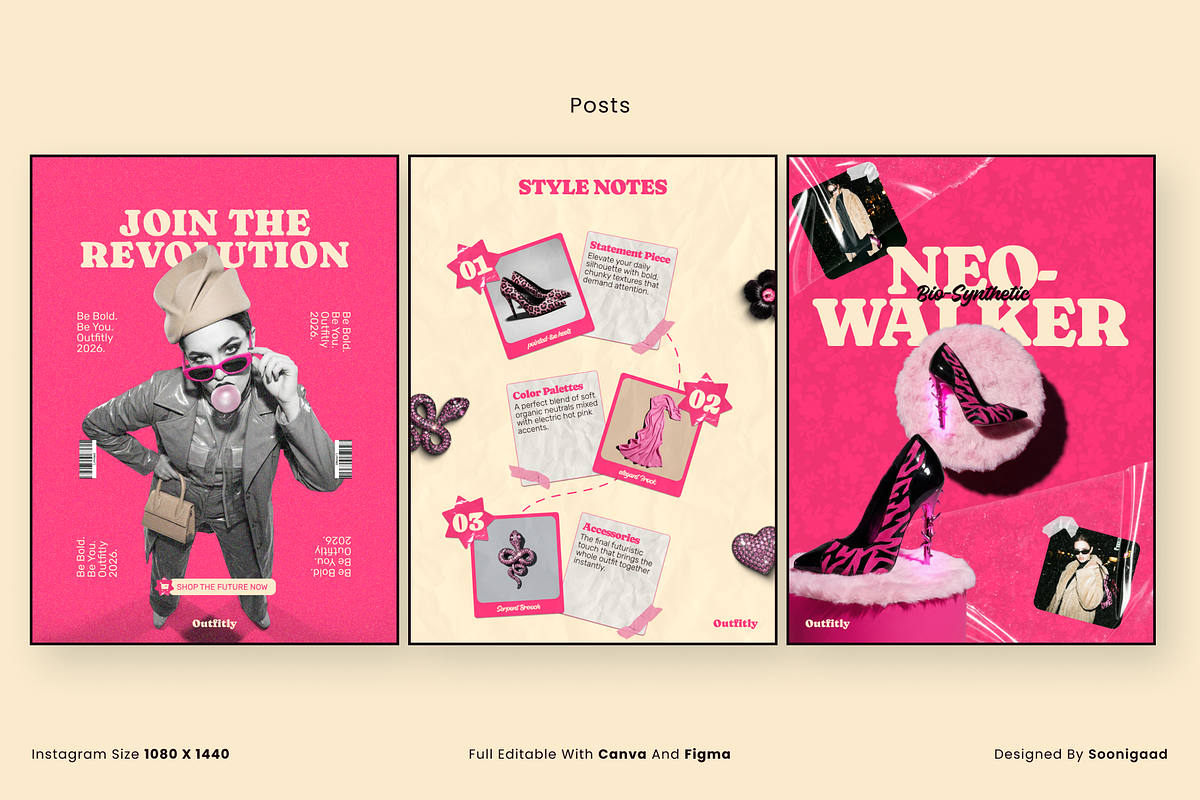 PINKNOISE Brutalist Social Media Kit, a Social Media Template by Sooni Gaad (Photo 7 of 10)