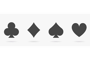 Poker Play Suit Set Glyph Icons, an Object Illustration by Vector Creator