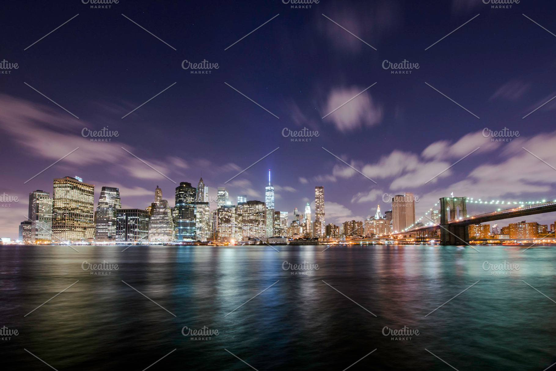 Manhattan skyline at night, an Architecture Photo by inigocia