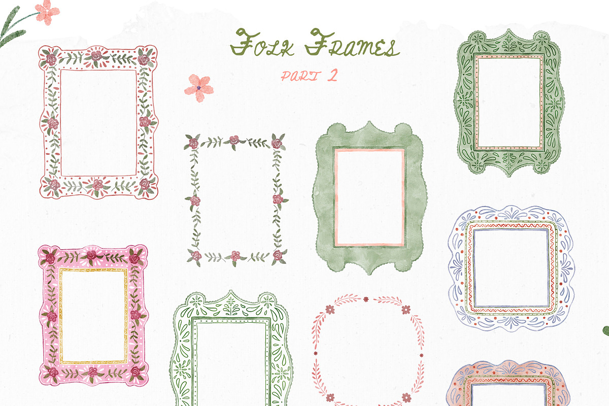 Folk Cottagecore Frames Collection, a Decorative Illustration by Les Frolova (Photo 6 of 12)