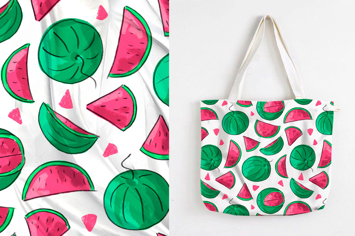 Seamless pattern with watermelons, a Pattern Graphic by Melniklenart (Photo 2 of 4)