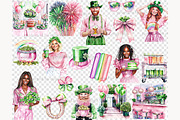 Pink St. Patrick’s Day Clipart, a Seasonal Illustration by GlamArtZhanna (Thumbnail 5 of 6)