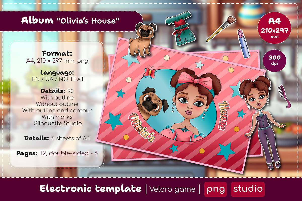 Velcro game for kids Olivia's House, a Brochure Template by MYAFKA (Photo 1 of 15)