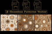 Boho Solstice Suns – 3 Seamless Vect, a Pattern Graphic by one-touch (Thumbnail 2 of 10)