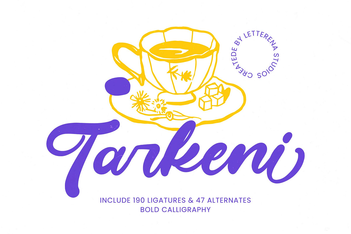Tarkeni - Bold Calligraphy Font, a Script Font by Letterena Studios Script (Photo 1 of 20)