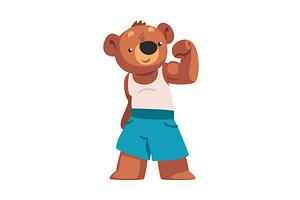 Cool Bear Character In Sports