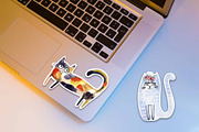 Watercolor funny cats sticker pack, an Object Graphic by NataLyaroArt (Thumbnail 4 of 6)