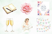 Retro Wedding Day Clipart, an Illustration by Creative Art (Thumbnail 3 of 9)