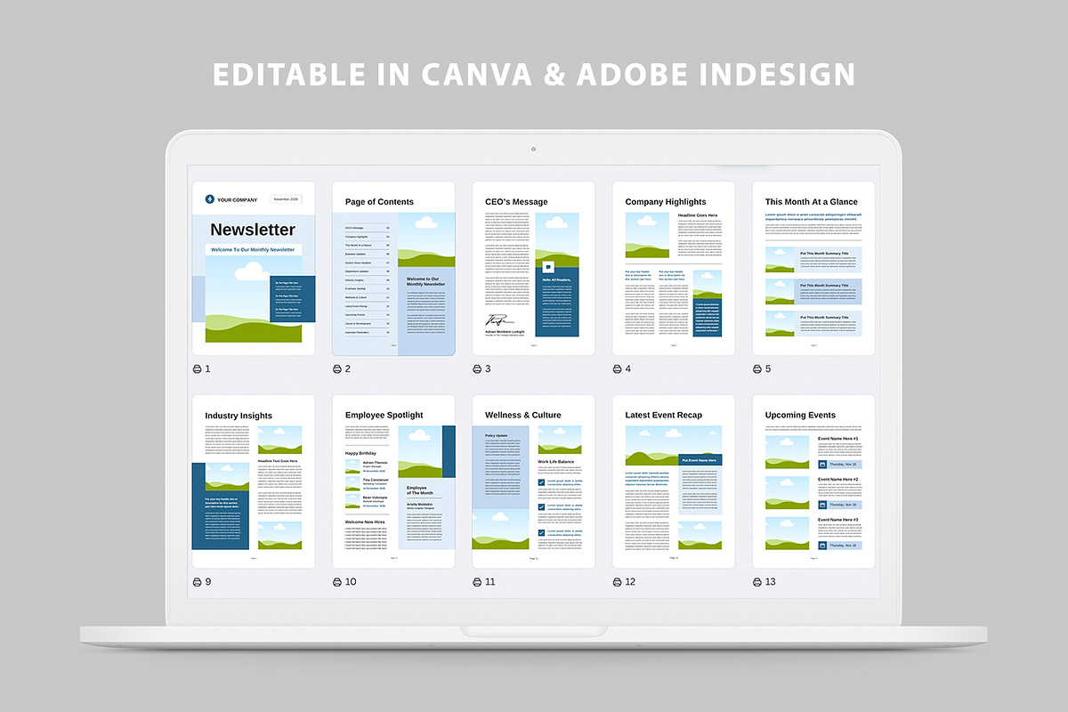Newsletter Template | Canva & Indd, a Magazine Template by Leaflove (Photo 10 of 10)