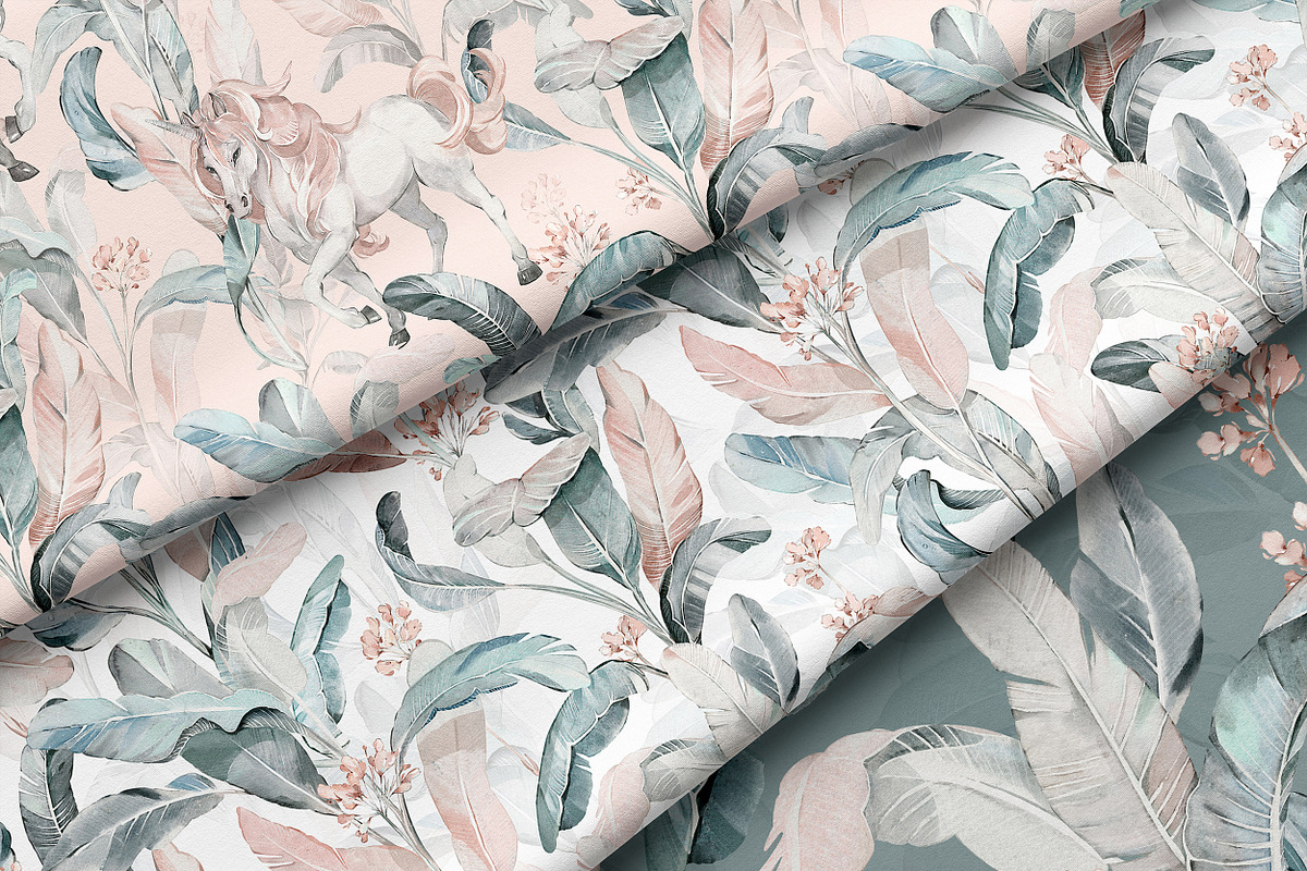 Fantasy Pattern with tropical leaves, a Pattern Graphic by Lisima (Photo 10 of 12)