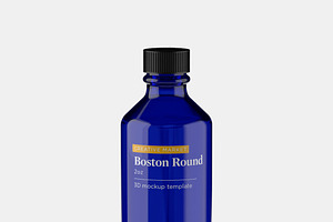 Boston Round Glass Bottle 2oz