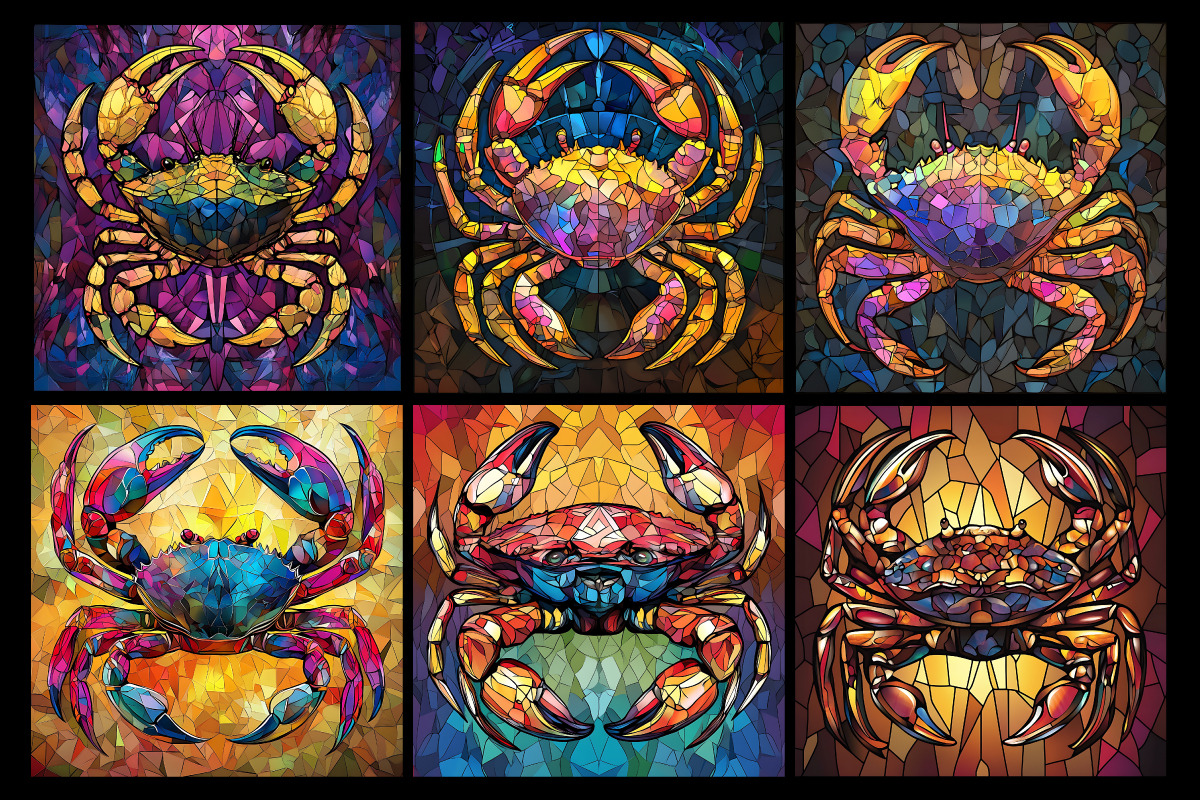Stained Glass Crab Coloring Pages, an Animal Illustration by protabsorkar11 (Photo 6 of 6)