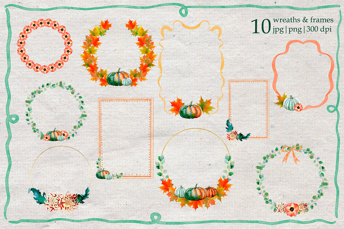Autumn Botanical Watercolor ClipArt, a Seasonal Illustration by SunnJaneArt (Photo 11 of 15)
