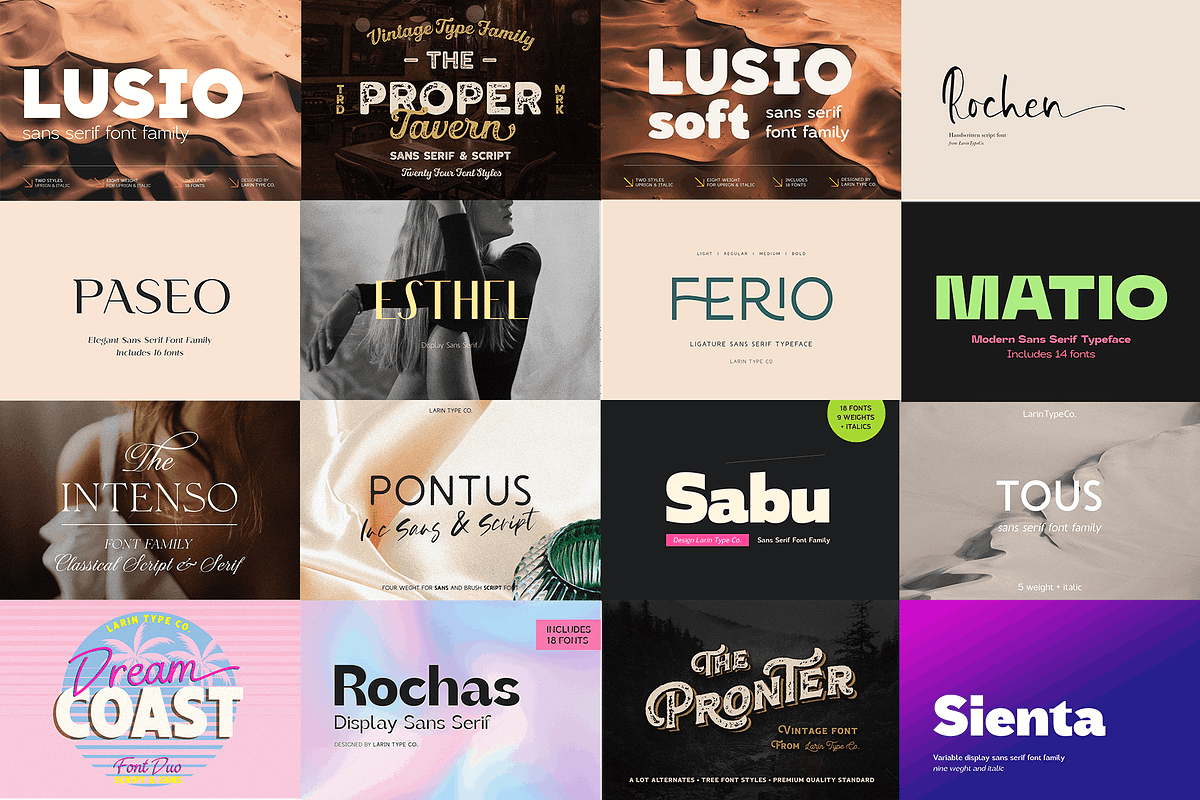 Exclusive Font Bundle, a Sans Serif Font by Larin Type Co. (Photo 3 of 15)