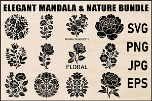 Elegant Floral Silhouette Set, an Object Graphic by Creativeshirt