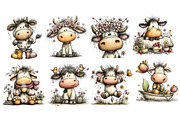Whimsical Spring Cow Clipart, an Illustration by Dream Creation (Thumbnail 6 of 6)