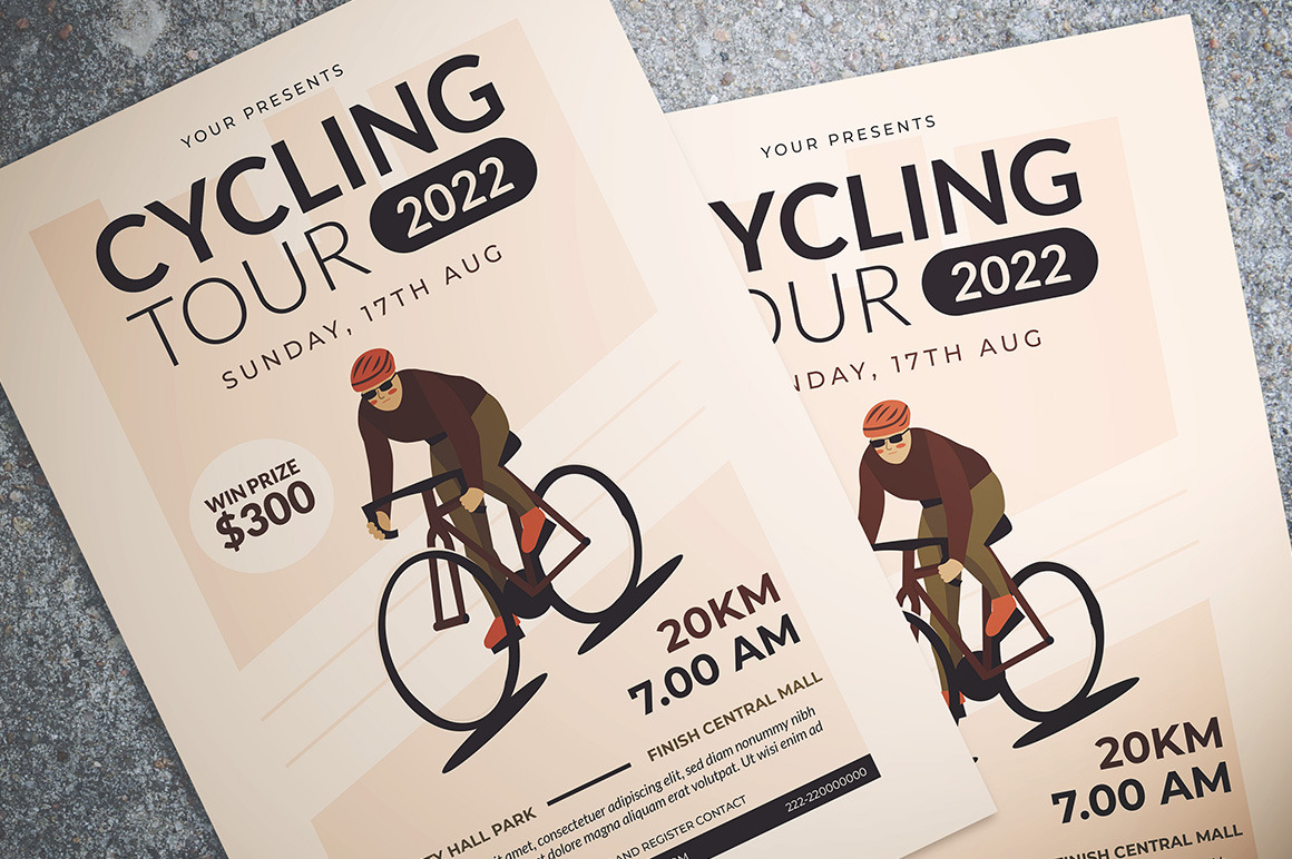 Cycling Tour Flyer, a Flyer Template by Gumico Studio.