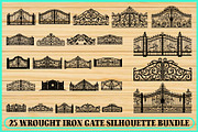 25 Vintage Wrought Iron Gate SVG Set, a Decorative Illustration by Artivon (Thumbnail 1 of 4)