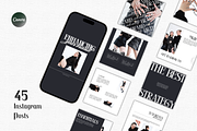 Bold Black Canva Instagram Kit, a Social Media Template by Lumisse Studio (Thumbnail 1 of 10)