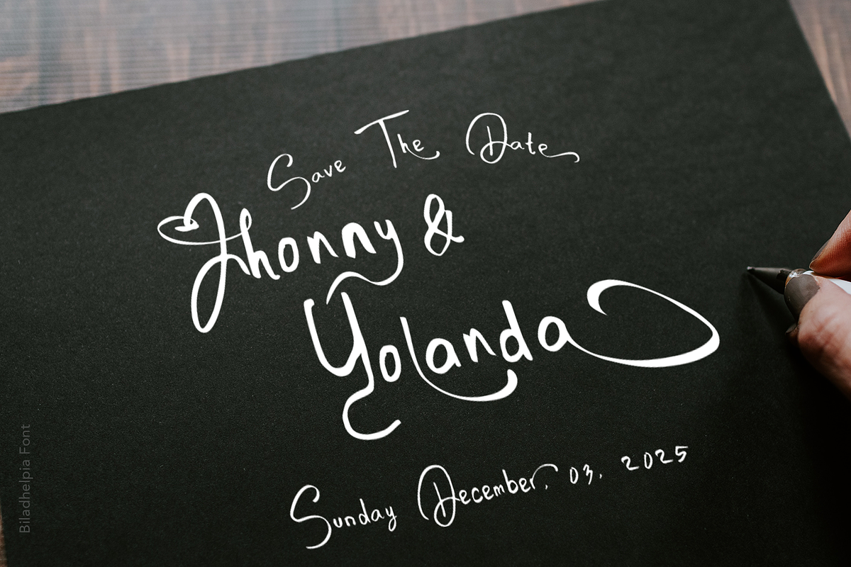 Biladhelpia Handwritten Font, a Script Font by madeDeduk (Photo 8 of 15)