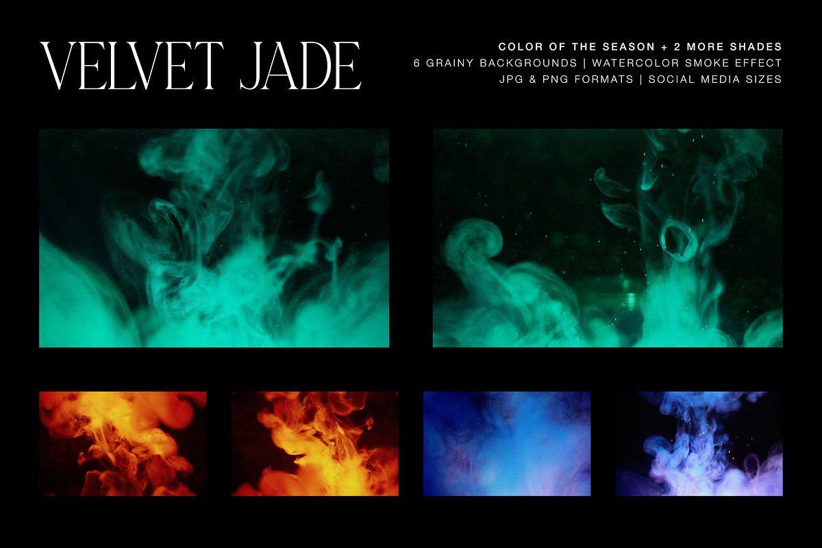 Velvet Jade Watercolor Smoke Effect, a Texture Graphic by Aidana Aidar (Photo 2 of 9)