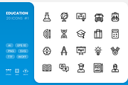 Education Line Icons, an Outline Icon by RudenkoArts (Thumbnail 1 of 4)