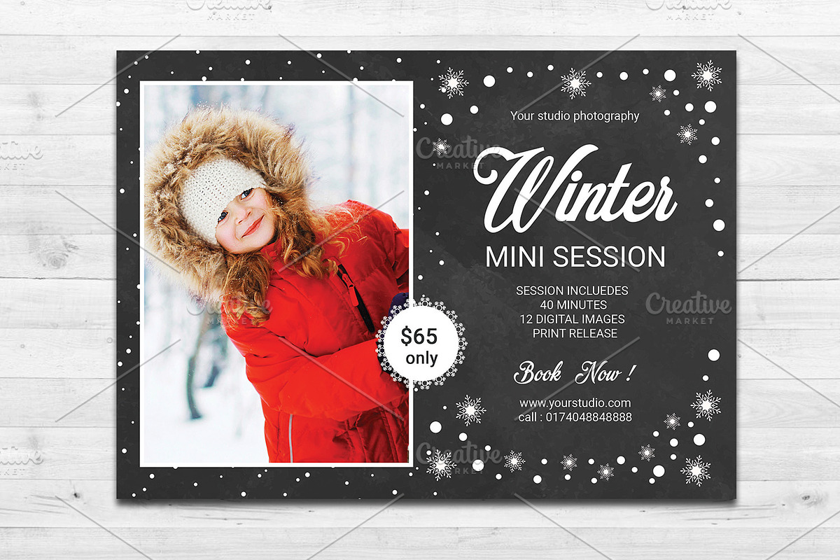 Winter Mini Session Template-V465, a Flyer Template by Template Shop (Photo 2 of 3)