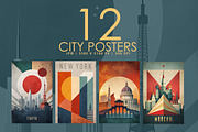 City Posters - 01, a Decorative Illustration by Digital Art Creations (Thumbnail 2 of 8)