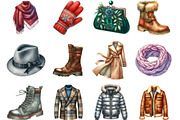 Watercolor Winter Fashion Clipart, an Illustration by Designking (Thumbnail 3 of 5)