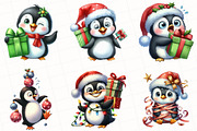 Christmas Funny Penguin Clipart, an Illustration by OK Design (Thumbnail 4 of 5)