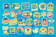 Retro Stickers. Big Travel Pack., an Object Illustration by Red Monkey (Thumbnail 3 of 12)
