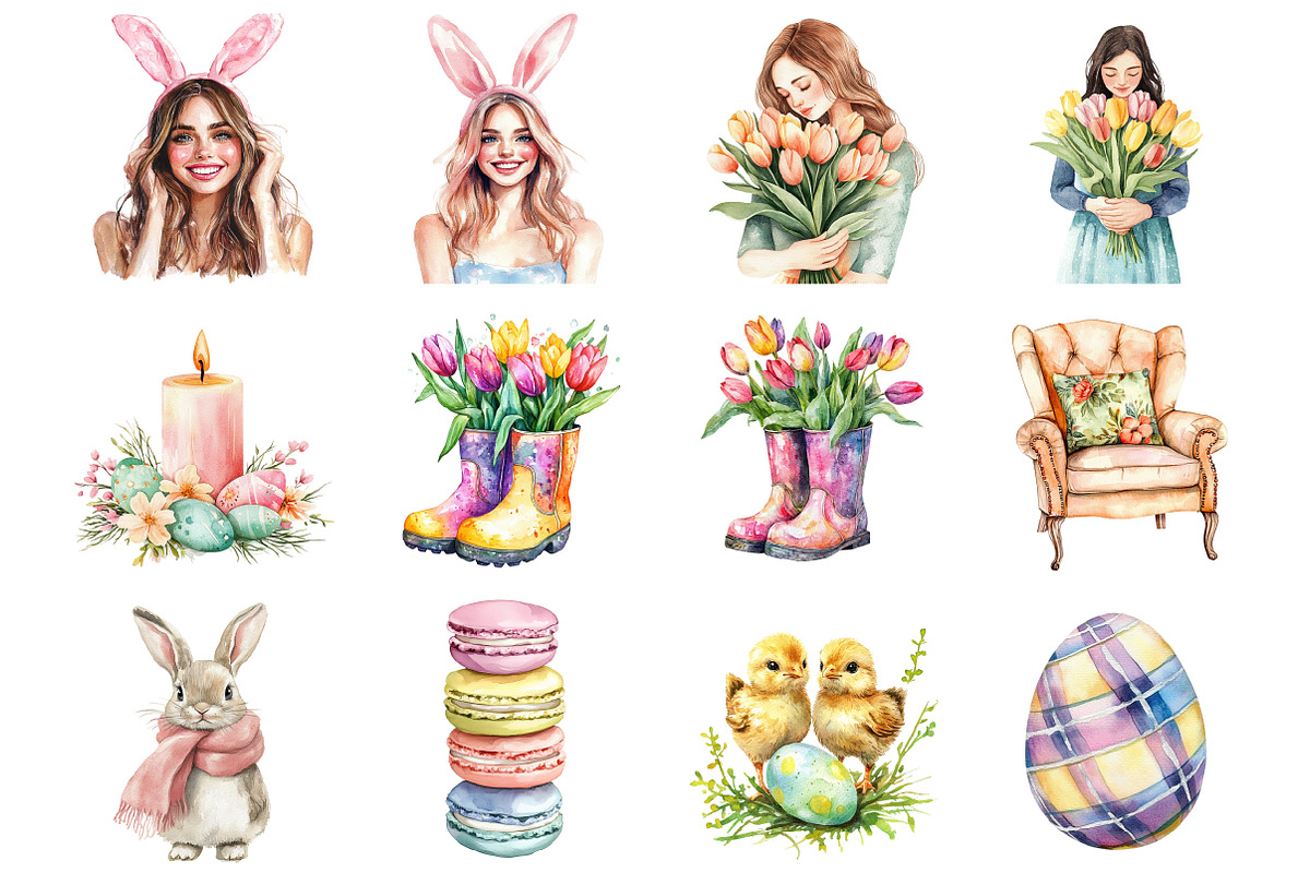 Sunny Easter Day Clipart, an Illustration by Design Market (Photo 3 of 4)