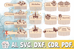 Set of combs for girls with the name