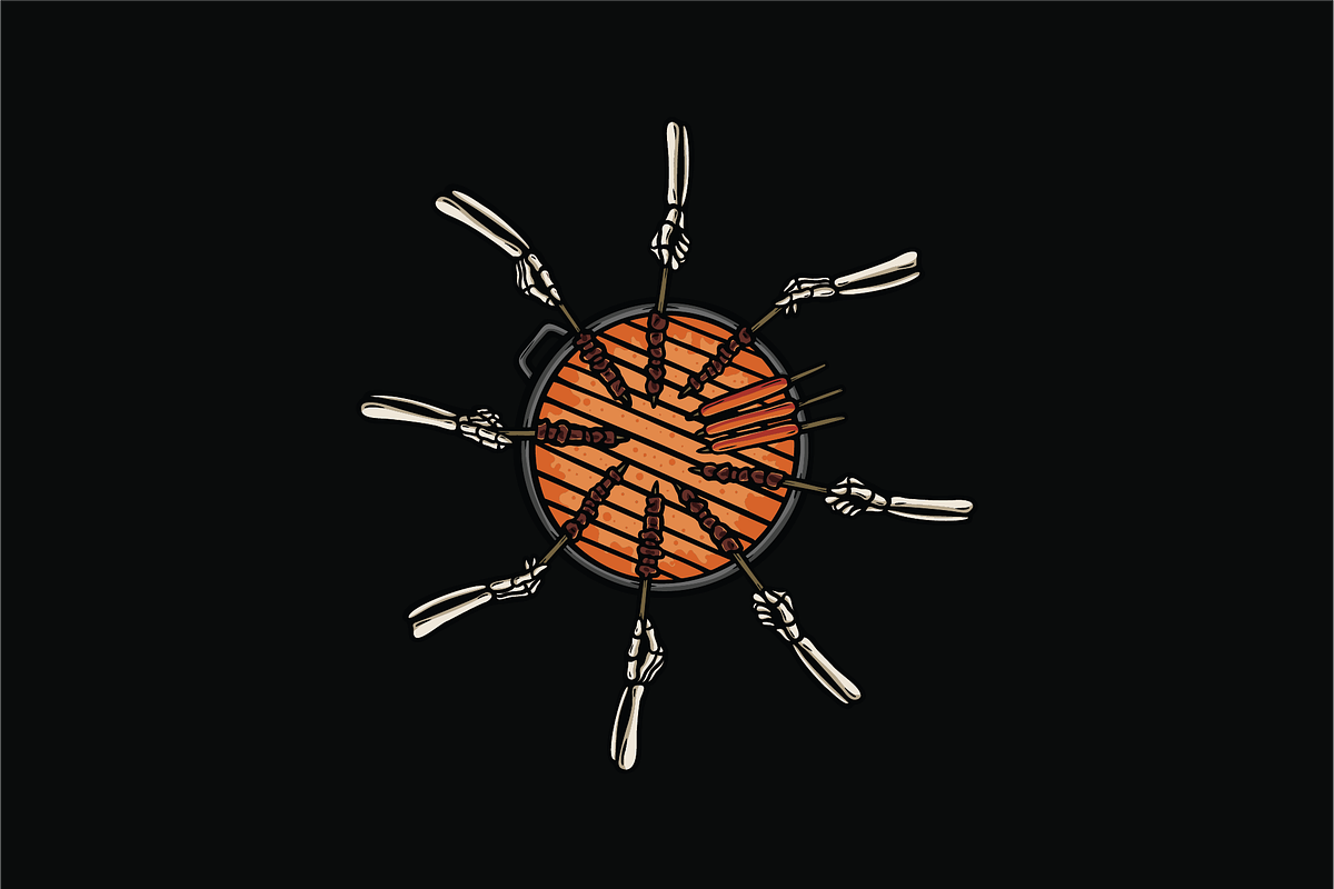 Skeleton Barbecue Party, an Object Illustration by nomlimo.com (Photo 1 of 3)