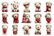 Valentines Teddy Bear Clipart, an Illustration by Libby Wishes (Thumbnail 7 of 7)
