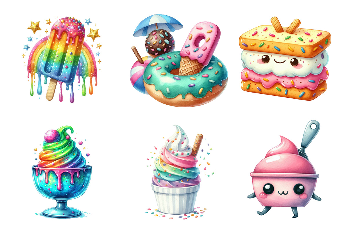 Ice Cream Fun Collection, an Illustration by SinaCreation (Photo 2 of 5)