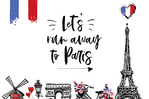 Paris Landmarks Sights Set & 30Cards