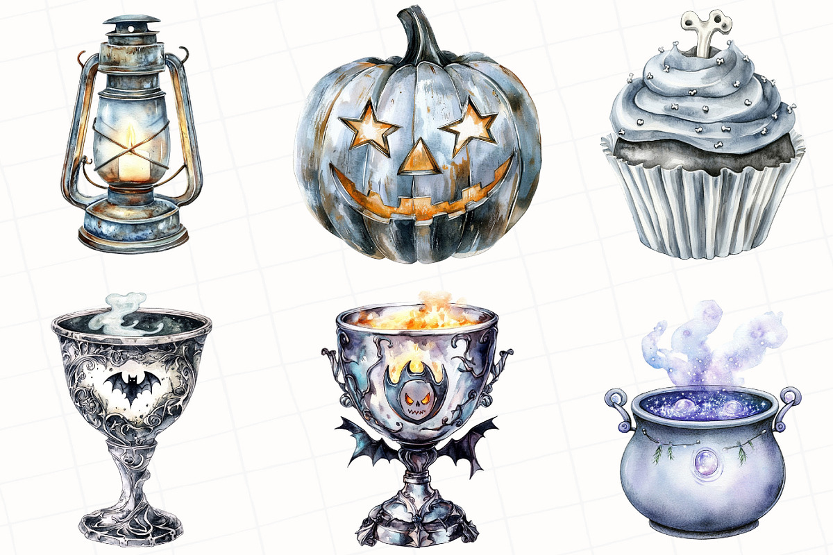 Silver Halloween Clipart, an Illustration by OK Design (Photo 5 of 5)