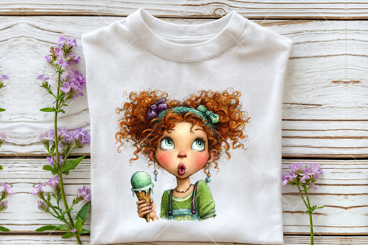 Whimsical Summer Funny Girls Clipart, an Illustration by OK Design (Photo 6 of 6)