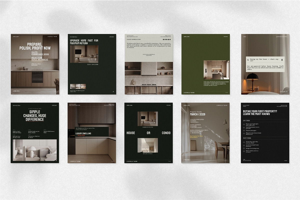 Modern Real Estate Instagram Kit, a Social Media Template by The Aesthetic Studio (Photo 4 of 10)