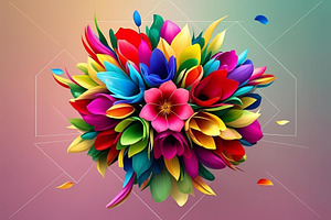 flower bouquet Abstract watercolor, an Abstract Photo by ComfortQ