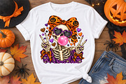Cute Skeleton Halloween PNG, a Seasonal Illustration by Watercolor design (Thumbnail 2 of 3)