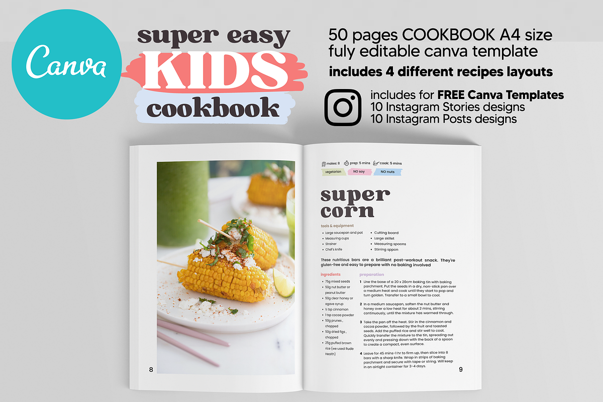 Canva Kids Recipes Cookbook Template, a Magazine Template by DeLaGranSiete (Photo 5 of 10)