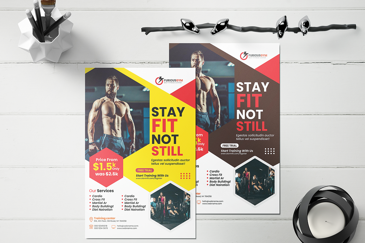 Fitness Trainer Flyer, a Flyer Template by Creativpixl (Photo 6 of 8)