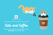 Cats and Coffee, an Animal Illustration by Raafeya's Crafts (Thumbnail 1 of 8)